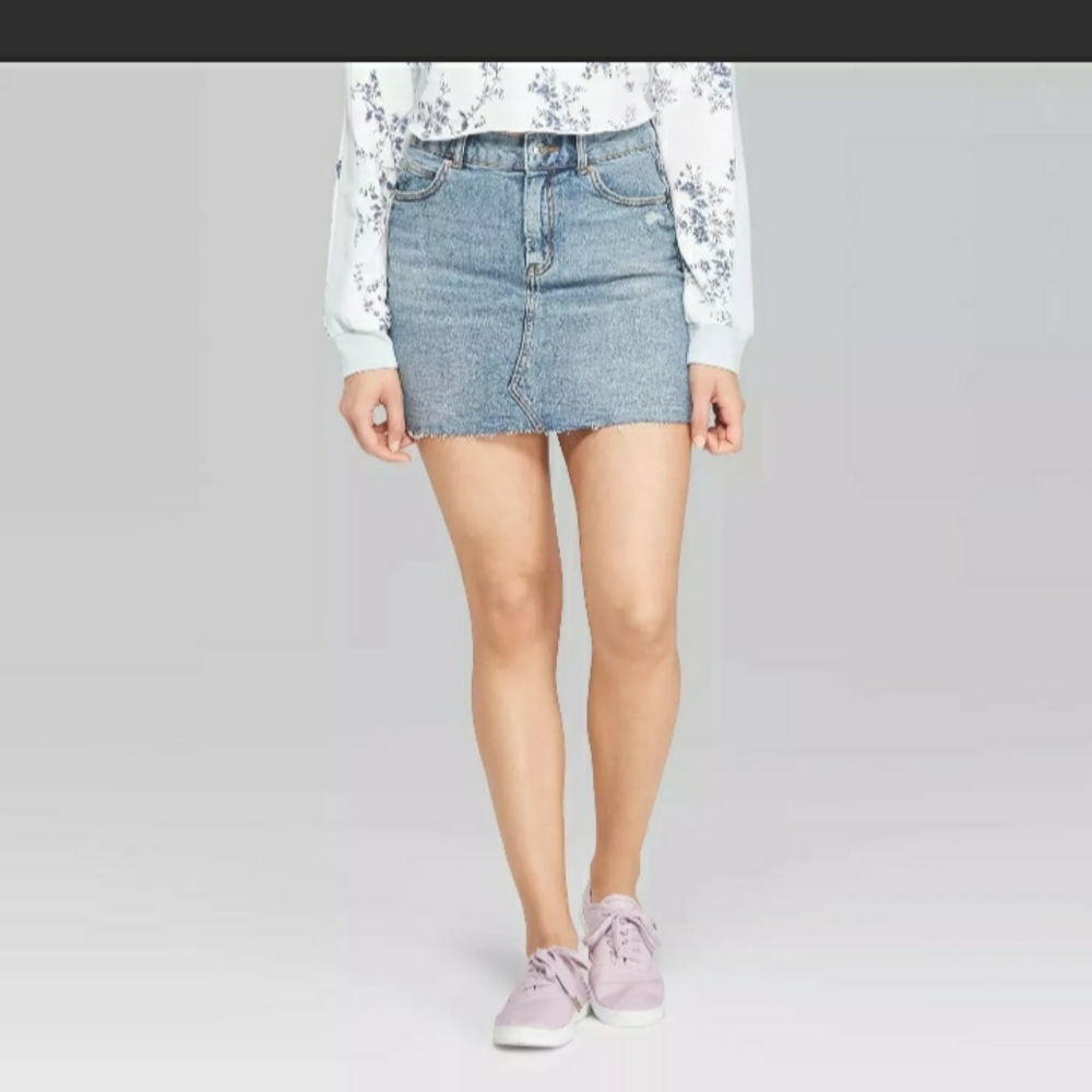 wild fable| High Waisted Denim Mini Skirt